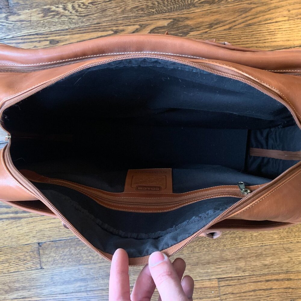 Vintage Coach Cognac Brown Leather Duffel‎ Travel Bag Weekender - Picture 6 of 11